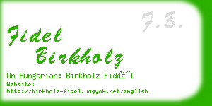 fidel birkholz business card